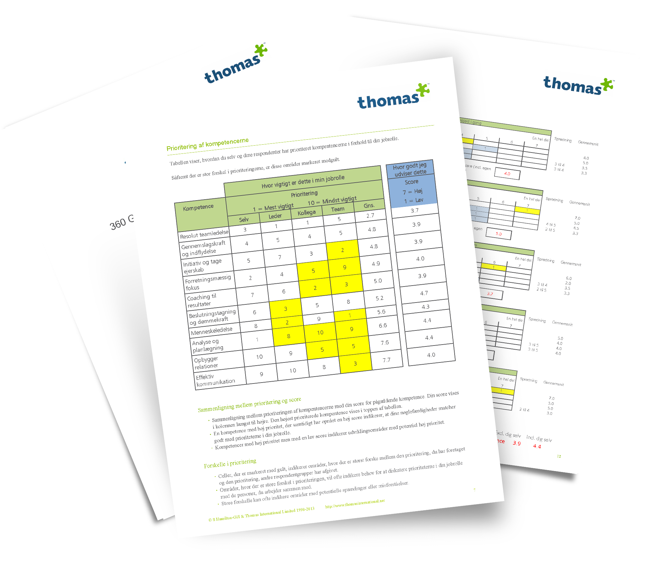 Eksempel på 360 flex rapport